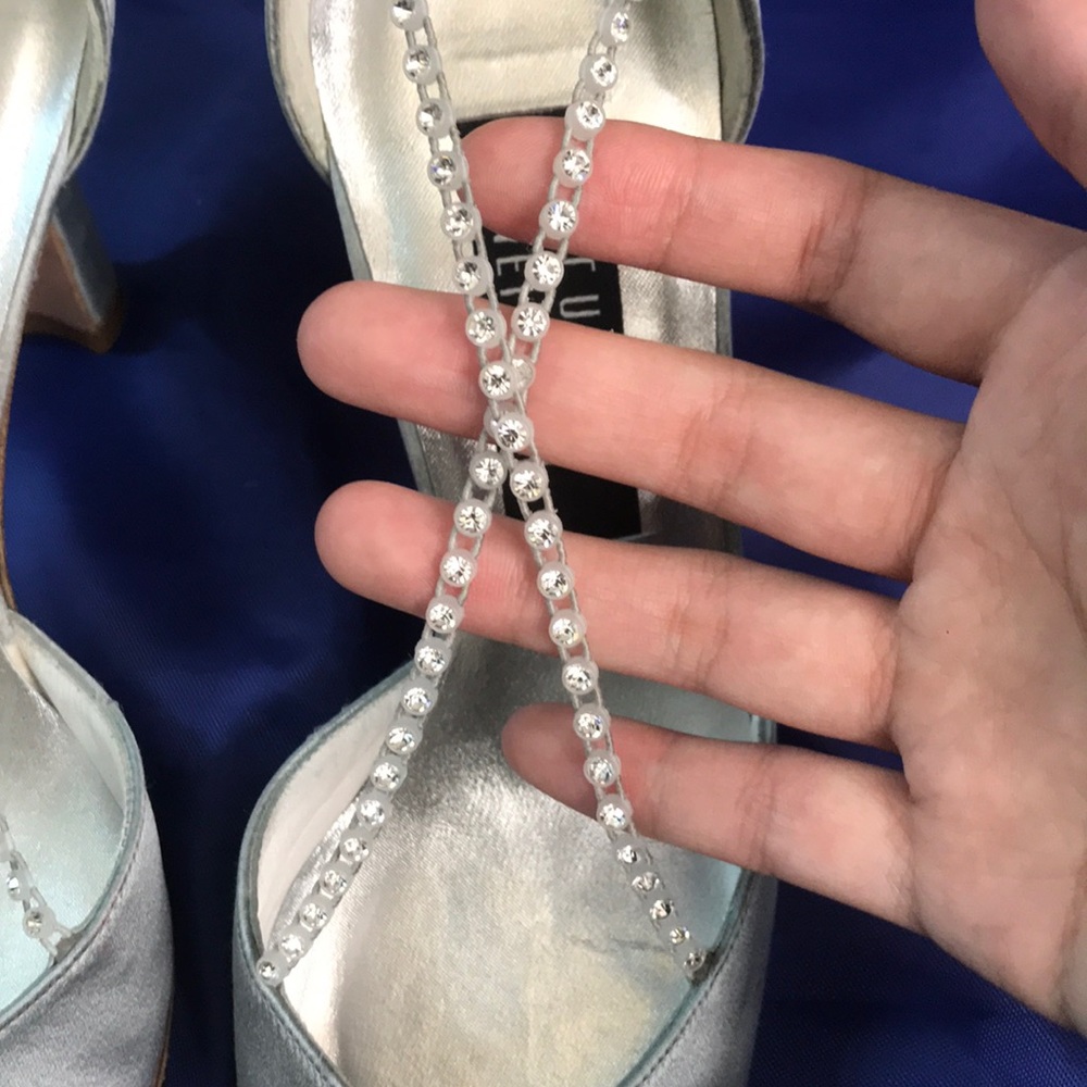 Vintage Stuart Weitzman Satin Heels With Beads - Picture 3 of 11